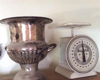 Retro Scale and Silver Metal Vase