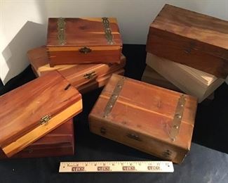 Set of 8 Hinged Wooden Boxes