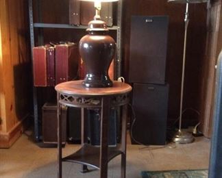 Side Table and Lamp