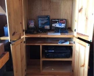 TV and Stereo Cabinet with Sony FM Stereo Receiver