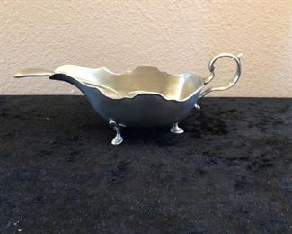 Barney's NY Pewter Gravy Boat w/ Ladle (partial price tag on bottom $180)