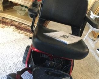 Mobility chair with battery charges up and ready to roll