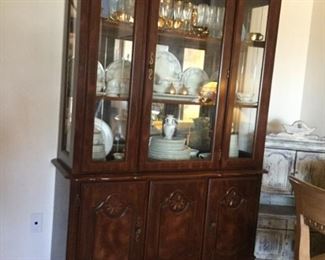 Lighted china cabinet with ample storage
