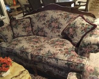 Loveseat sofa matches wingback chair