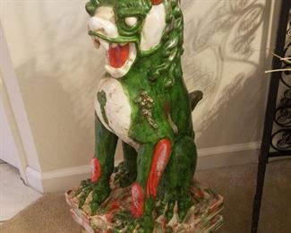 Our Foo Dog statue standing guard.