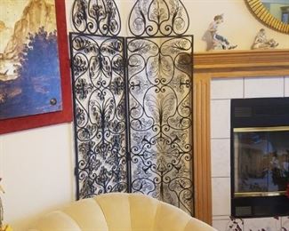 Wrought iron section of the room divider.