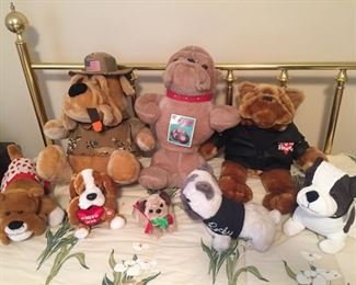 Collection of Bulldog Stuffed Animals