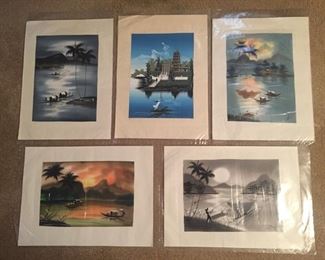 Vietnamese Oil on Silk Paintings