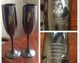 Special Operations Association Champagne Flutes