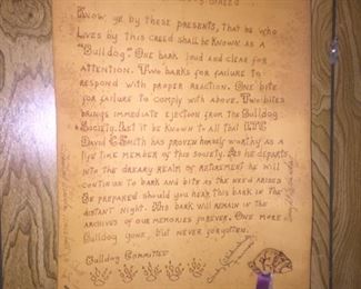 "The Bulldog Creed" Military Wall Hanging