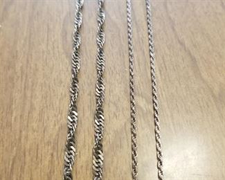 #8 is a 925 silver chain made in Italy.  Measures 24" and is priced at $25 obo.  #9 is a 925 silver chain made in Italy.  Measures 20" and is priced at $20 obo.  You can call/text 785-580-6698 to set an appt to purchase these items.  Thank you!