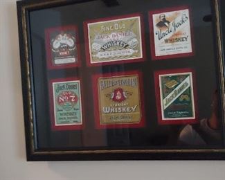 Jack Daniels Memorabilia-Labels from bottles.  There is a letter attached to the back from the Jack Daniels Distillery