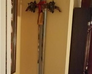 One of many fantasy / mythical  swords, wall hangers. 