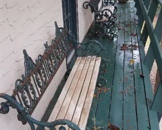 Fabulous pair of wrought iron / fence styled pair of benches.  Available for pre-sale @ $250.00 ea