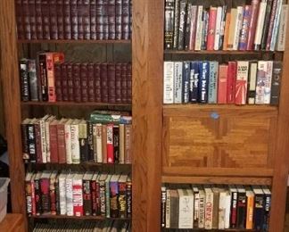 Two rooms full of books. Lots of leather bound!