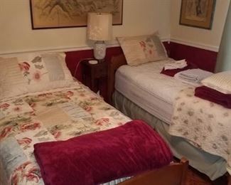 Pair of clean single beds. 
