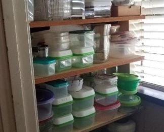 Lots of plastic food storage