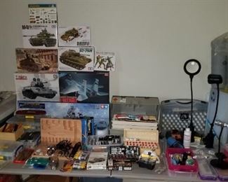 TONS of NOS and gently used high quality model builder tools , and accessories. Nice collection of NOS sealed models too. 