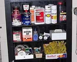 Black shelf, hardware