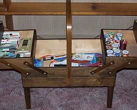 Sewing box open