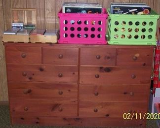 10 drawer dresser, LP's and cassettes