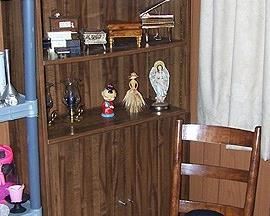 1 of 3 book shelves / cabinets, old sewing rocker