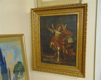 Oil on Canvas of Saint and Child