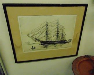 Lithograph of Ship