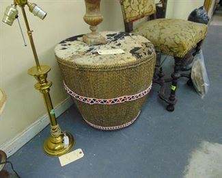 Hide Covered Drum Table