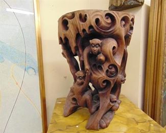 Carved Ironwood Pedestal