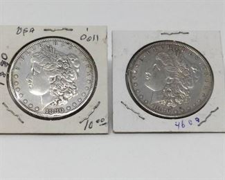 Two 1880 Morgan Silver Dollars https://ctbids.com/#!/description/share/333006