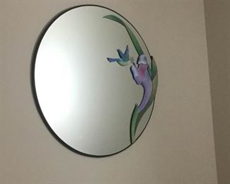 Round Mirror with Glass Hummingbird Design https://ctbids.com/#!/description/share/334720