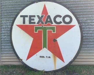 6 foot Vintage 2-sided porcelain Texaco gas sign
