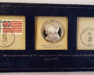 1971 Sterling Silver Coin for Commemoration of US Postal Service