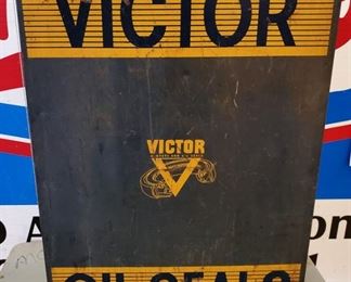 Vintage Victor Oil Seals Metal Cabinet