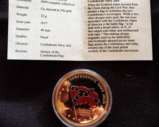Confederate Navy Jack Gold Layered Coin