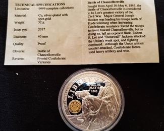 Battle of Chancellorsville Silver-plated with spot-gold