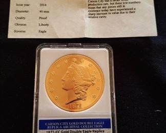 1871-CC Gold Double Eagle Gold Layered Coin