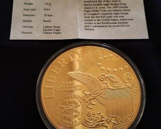 Liberty Head Double Eagle Gold Layered Coin
