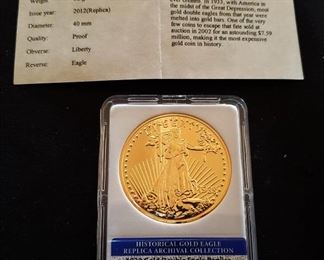1933 Double Eagle Archival Ed. Gold Layered Coin