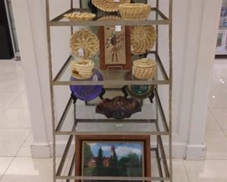 Display Stand, Baskets Art and glassware