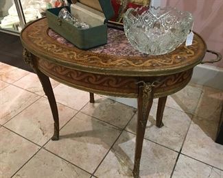 French End Table with Marble top