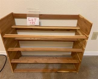 Wooden shoe rack $12