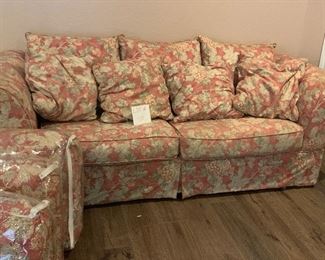 couch comes with 3 extra back pillows 32" tall 38" deep 95" long very comfortable pet free smoke free home $75