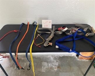 bungees and rachet straps $3