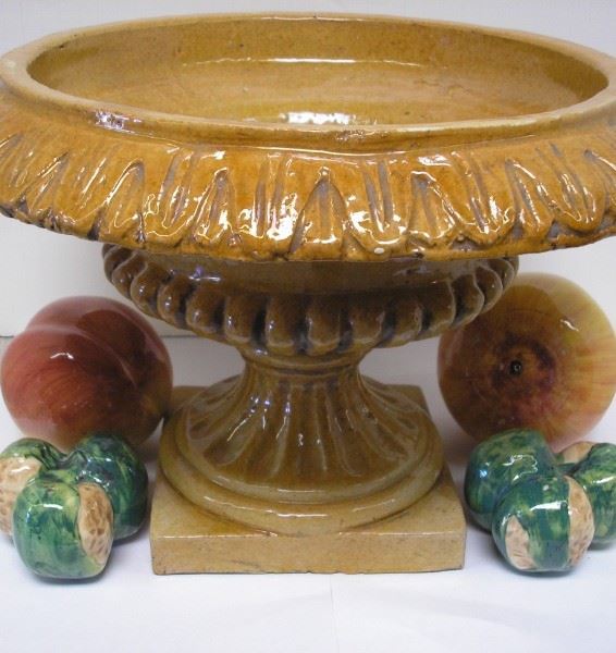 20th C Italian ceramic urn with fruits..