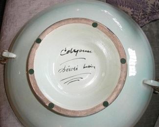 20th C, 1950s Monaco ceramic centerpiece Fishes by Ceyianne..