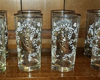 Vintage Gold Libby Drinking Glasses  Mid Century Barware