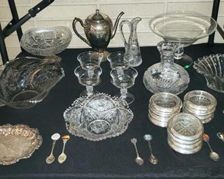 Silver Plate & Crystal