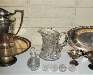 Silver Plate &  Crystal